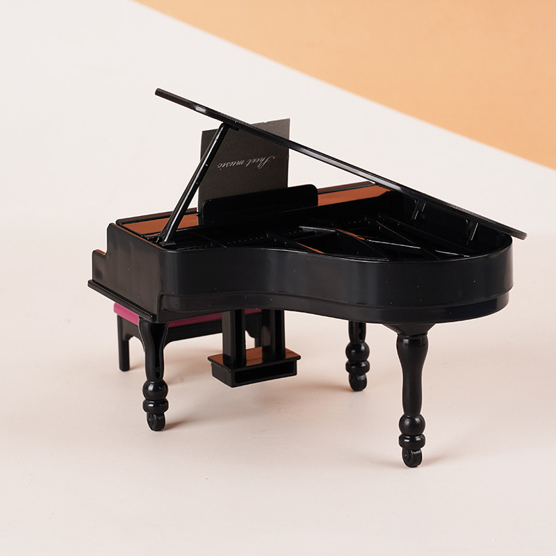 Musical Instrument Piano - 1:12 Dollhouse Minyatür Piyano Tabureli Enstrüman