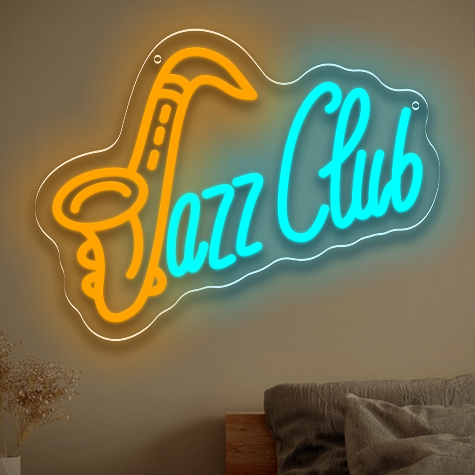 Musical Instrument Sign - Caz Kulübü LED Neon Tabela Saksafon