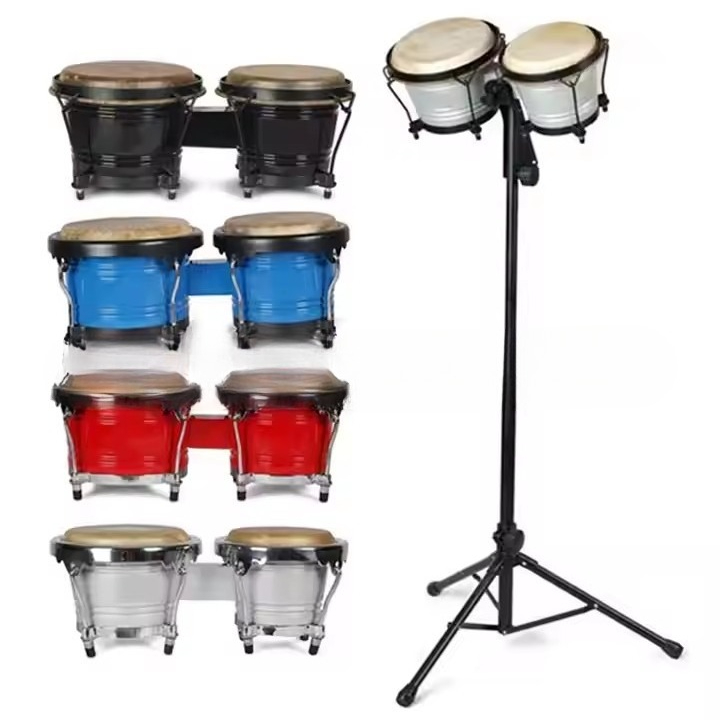 Bongo Drum Set - Profesyonel Bongo Tef Seti, Standlı, Yüksekliği