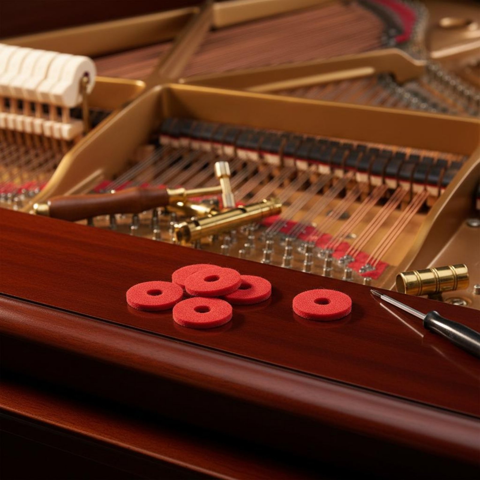 Musical Instrument Piano - Kırmızı Piyano Tuşu Yıkayıcı Küçük Yuvarlak