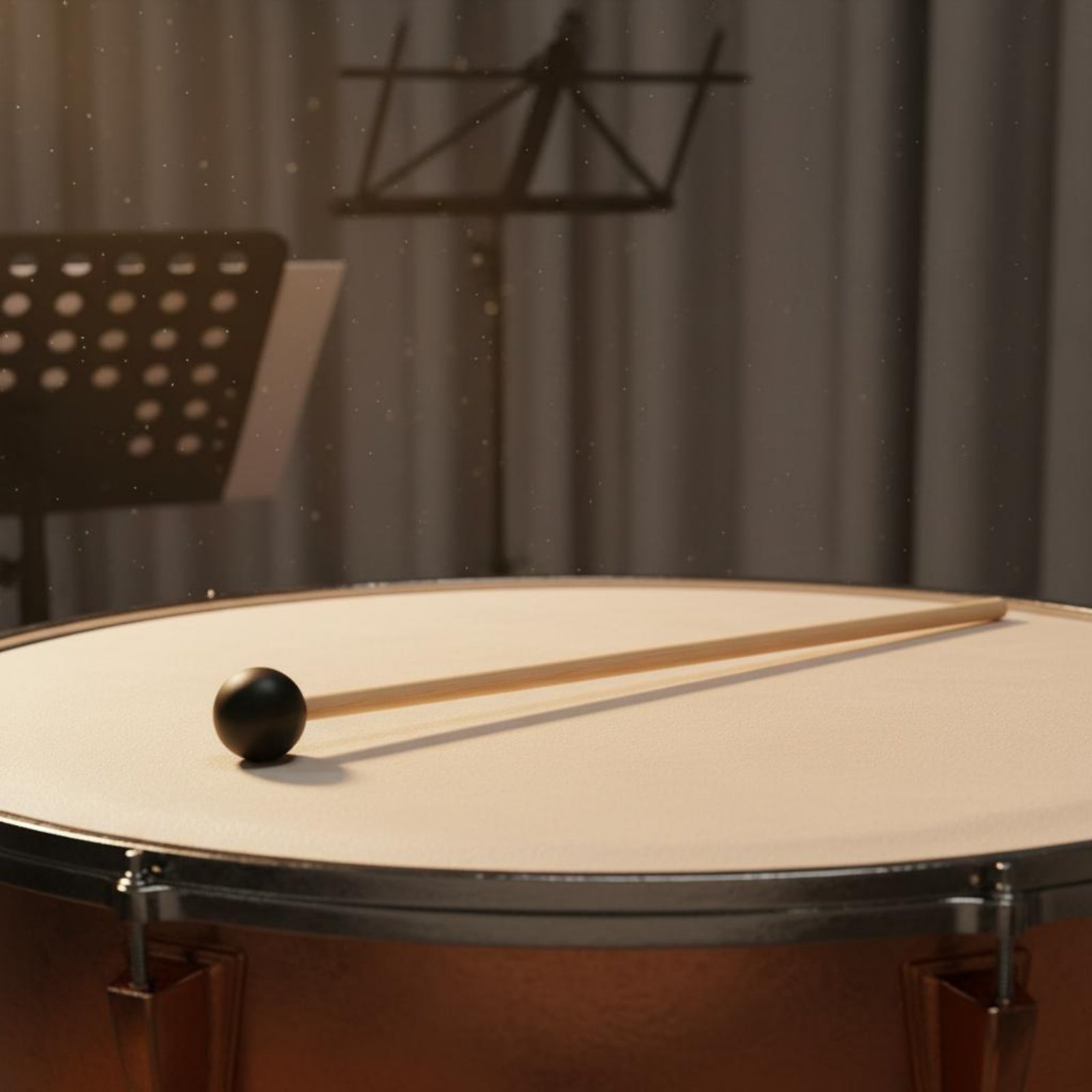 Musical Instrument Long - 2 Parça Siyah Başlı Tokmak Uzun
