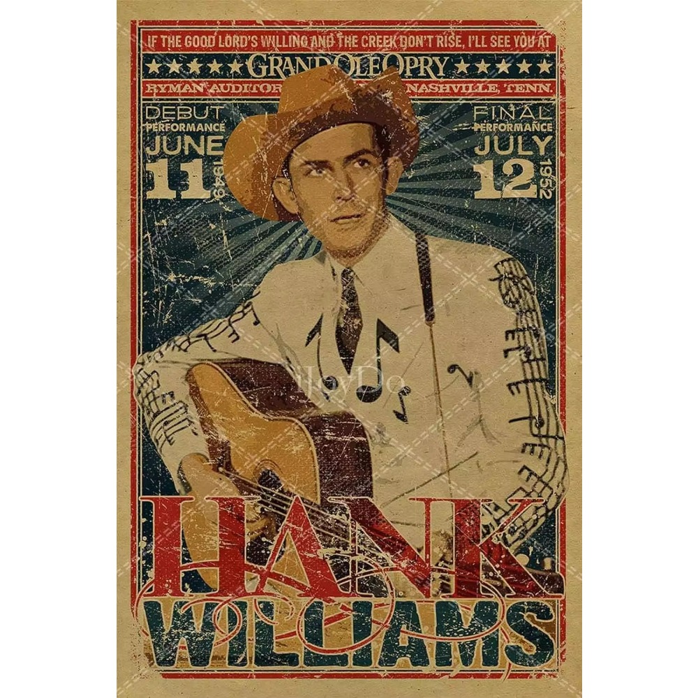 Hank Williams Metal Tabela Ret - Musical Instrument Sign incelemesi ve fiyatı