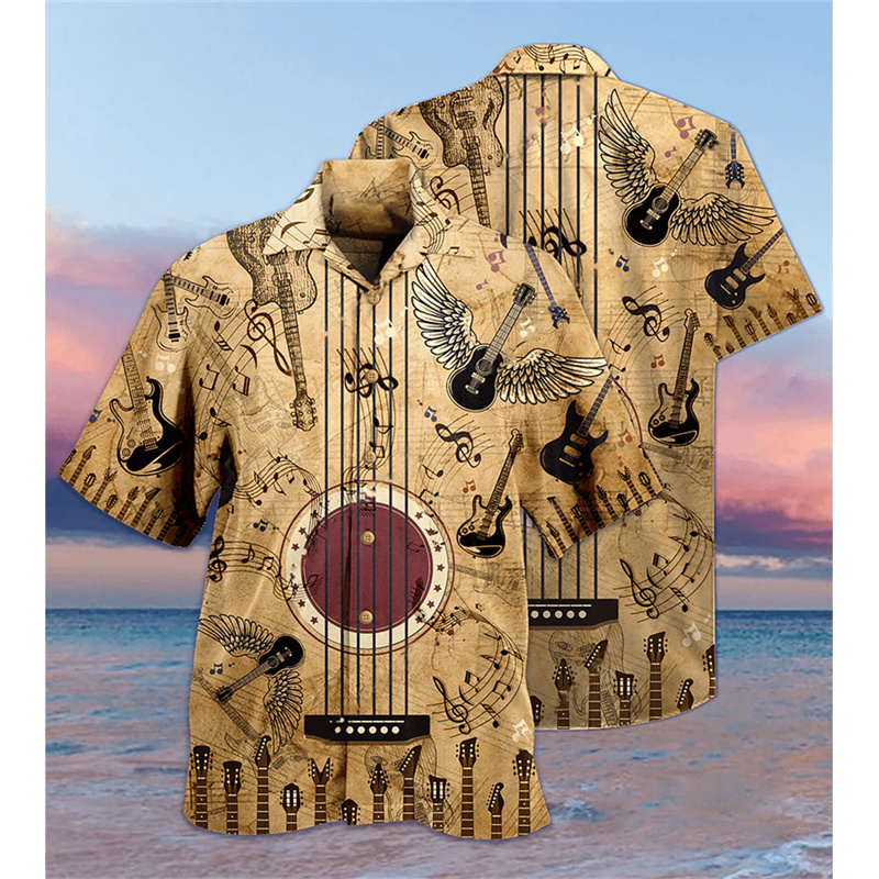 Gitar bas desen hawaii gömlek  - Musical Instrument Hawaiian incelemesi ve fiyatı