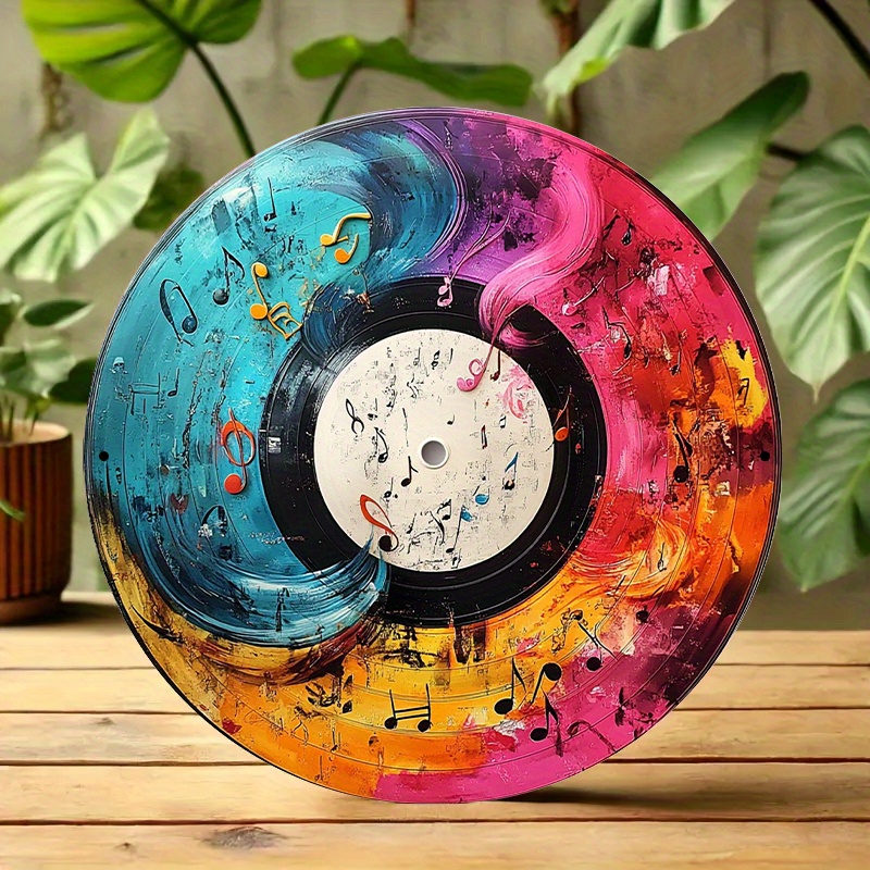 Renkli Vinil Plak Nota Şeklind - Musical Instrument Sign incelemesi ve fiyatı