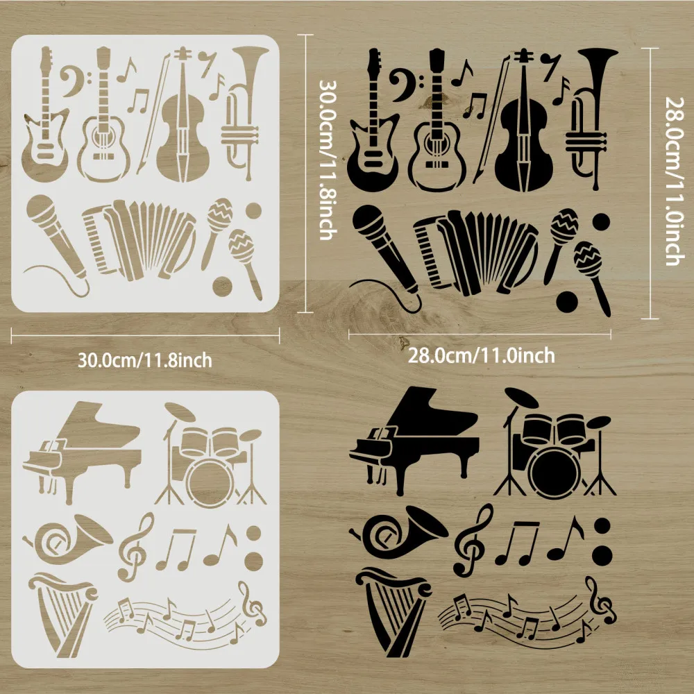 2 adet müzik aletleri şablonla - Musical Instrument In Drawing incelemesi ve fiyatı